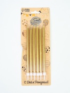 УЦЕНКА Свечи в торт «Ройс», 6 шт., высокие, 13 см, золотой металлик - Фото 2