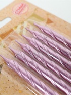 УЦЕНКА Свечи в торт витые с подставкой, 6 шт., 11 см, розовый блик - Фото 4