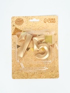 УЦЕНКА Свеча в торт юбилейная «Грань» (набор 2 в 1), цифра 15, цифра 51, золотой металлик, 6.5 см 93 - Фото 2