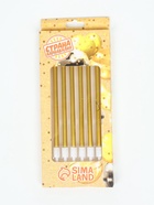 УЦЕНКА Свечи в торт коктейльные "Шайн", 6 шт, 10 см, золотой металлик - Фото 2