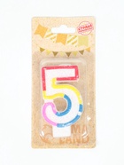 УЦЕНКА Свеча для торта с блестками «Блестящий ободок», цифра "5" , 7 см - Фото 2