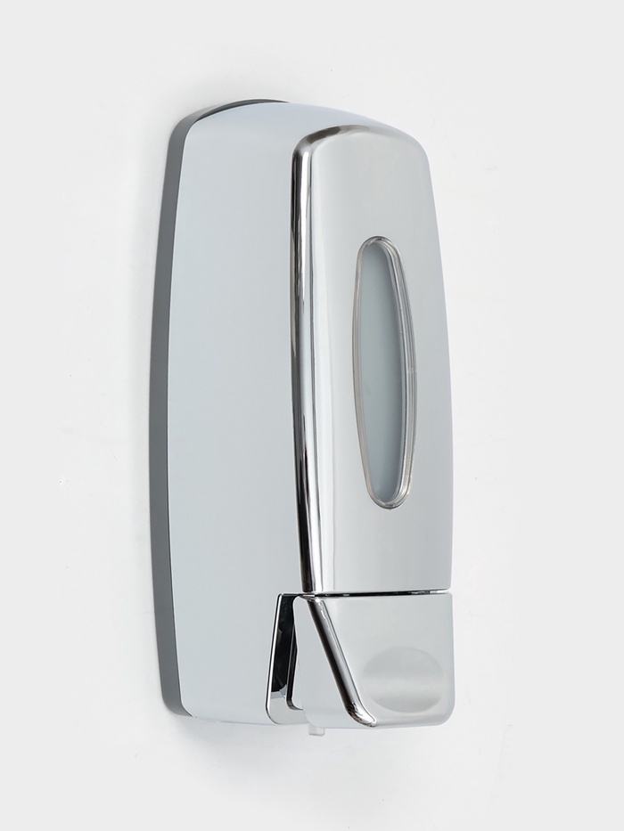 УЦЕНКА Диспенсер для жидкого мыла механический 350 мл, пластик, цвет хром - Фото 1