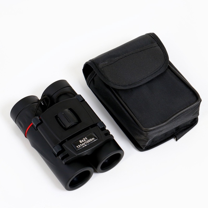 УЦЕНКА Бинокль «Исследователь», 8×21, с чехлом, чёрный - Фото 1