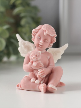 Фигурка «Ангелочек с котенком», мраморная крошка, 7.2 см  (артикул 10989708)  большой выбор товаров оптом и в розницу по низким ценам с доставкой