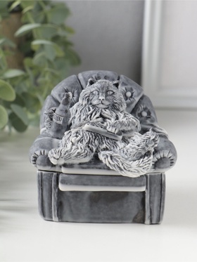 Шкатулка для украшений «Кот в кресле на крышке», 8 см  (артикул 10989711)  большой выбор товаров оптом и в розницу по низким ценам с доставкой