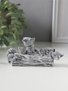 Фигурка «Лисята играющие на бревне», мраморная крошка, 5 см - Фото 1