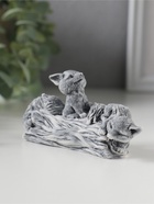 Фигурка «Лисята играющие на бревне», мраморная крошка, 5 см - Фото 2