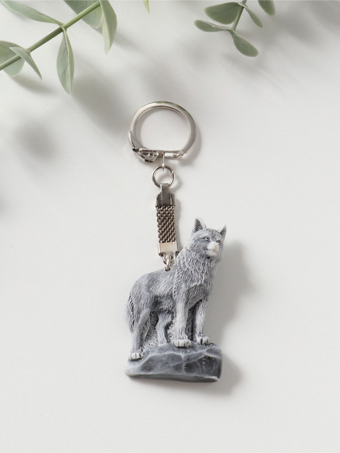 Брелок для ключей на кольце «Волк на скале», барельеф, 5.2 см