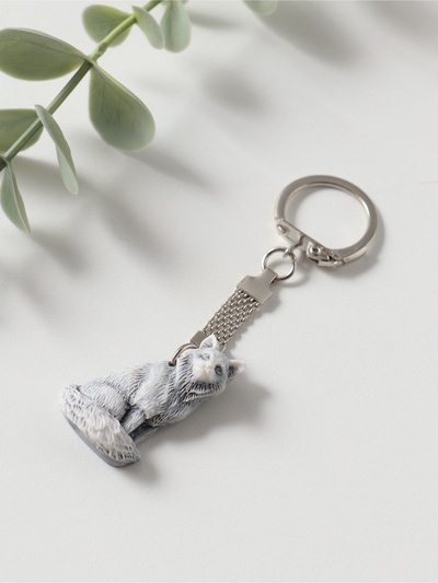 Брелок для ключей на кольце «Лисичка сидит», барельеф, 3.5 см