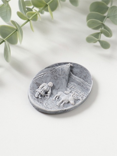 Магнит на холодильник «У чума», барельеф, 6.5 см