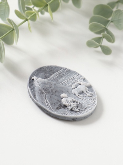 Магнит на холодильник «У чума», барельеф, 6.5 см