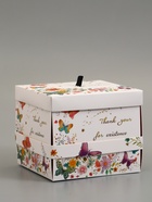 Коробка-сюрприз подарочная «Бабочки, Спасибо», с вылетающими бабочками, кремовая, 14.5×14.5×12.7 см - Фото 2