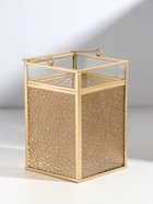 Подсвечник - фонарь «Капли», с ручкой, стекло, металл под золото, 10.5×12×19.4 см - Фото 2