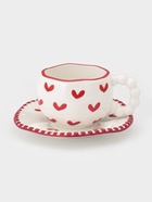 Чайная пара «Сердца», 2 предмета: блюдце 16×1.5 см, чашка 13×10×7 см, белая  (артикул 10939617)  большой выбор товаров оптом и в розницу по низким ценам с доставкой