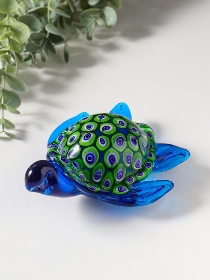 Фигурка стекло «Черепашка калейдоскоп», под муранское стекло, 10.5×13.5×7 см - Фото 1