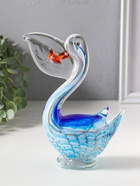 Фигурка стекло «Пеликан с рыбкой в клюве», под муранское стекло, 7.5×14×17 см  (артикул 10955754)  большой выбор товаров оптом и в розницу по низким ценам с доставкой