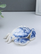 Фигурка керамика «Краб», бело-синий, 10.8×8.4×3 см  (артикул 10957809)  большой выбор товаров оптом и в розницу по низким ценам с доставкой