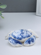 Фигурка керамика «Краб», бело-синий, 10.8×8.4×3 см  (артикул 10957809)  большой выбор товаров оптом и в розницу по низким ценам с доставкой