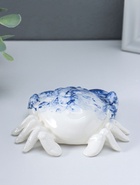 Фигурка керамика «Краб», бело-синий, 10.8×8.4×3 см  (артикул 10957809)  большой выбор товаров оптом и в розницу по низким ценам с доставкой