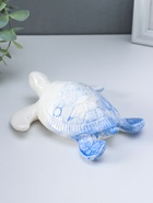 Фигурка керамика «Черепаха», бело-синий, 14.5×12.5×4.8 см  (артикул 10957811)  большой выбор товаров оптом и в розницу по низким ценам с доставкой