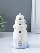 Фигурка светящаяся «Маяк», керамика, бело-синий, 8×8×15.5 см  (артикул 10957812)  большой выбор товаров оптом и в розницу по низким ценам с доставкой
