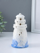 Фигурка светящаяся «Маяк», керамика, бело-синий, 8×8×15.5 см  (артикул 10957812)  большой выбор товаров оптом и в розницу по низким ценам с доставкой
