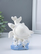 Фигурка светящаяся «Черепаха в кораллах», керамика, бело-синий, 8×11.5×14 см  (артикул 10957814)  большой выбор товаров оптом и в розницу по низким ценам с доставкой