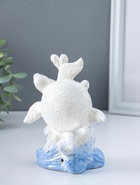 Фигурка светящаяся «Черепаха в кораллах», керамика, бело-синий, 8×11.5×14 см  (артикул 10957814)  большой выбор товаров оптом и в розницу по низким ценам с доставкой