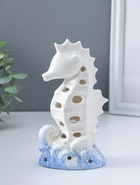 Фигурка светящаяся «Морской конёк», керамика, бело-синий, 6.5×8.5×16.5 см  (артикул 10957815)  большой выбор товаров оптом и в розницу по низким ценам с доставкой