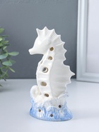 Фигурка светящаяся «Морской конёк», керамика, бело-синий, 6.5×8.5×16.5 см  (артикул 10957815)  большой выбор товаров оптом и в розницу по низким ценам с доставкой