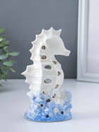 Фигурка светящаяся «Морской конёк», керамика, бело-синий, 6.5×8.5×16.5 см  (артикул 10957815)  большой выбор товаров оптом и в розницу по низким ценам с доставкой