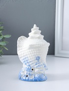 Фигурка светящаяся «Ракушка», керамика, бело-синий, 7.5×8.5×13.5 см  (артикул 10957816)  большой выбор товаров оптом и в розницу по низким ценам с доставкой