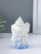 Фигурка светящаяся «Ракушка», керамика, бело-синий, 7.5×8.5×13.5 см  (артикул 10957816)  большой выбор товаров оптом и в розницу по низким ценам с доставкой