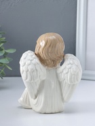 Фигурка керамика «Ангел в белом платье, сидит ручки у лица», 10×11×15.5 см  (артикул 10957818)  большой выбор товаров оптом и в розницу по низким ценам с доставкой