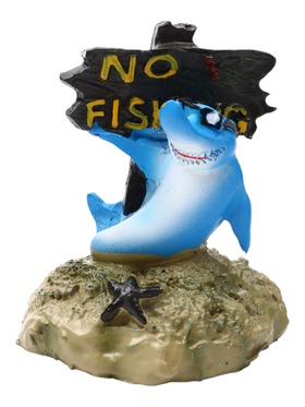 Декор для аквариума «Нет рыбалке - акула», 10 см  (артикул 10958491)  большой выбор товаров оптом и в розницу по низким ценам с доставкой