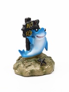 Декор для аквариума «Нет рыбалке - акула», 10 см - фото 809616169