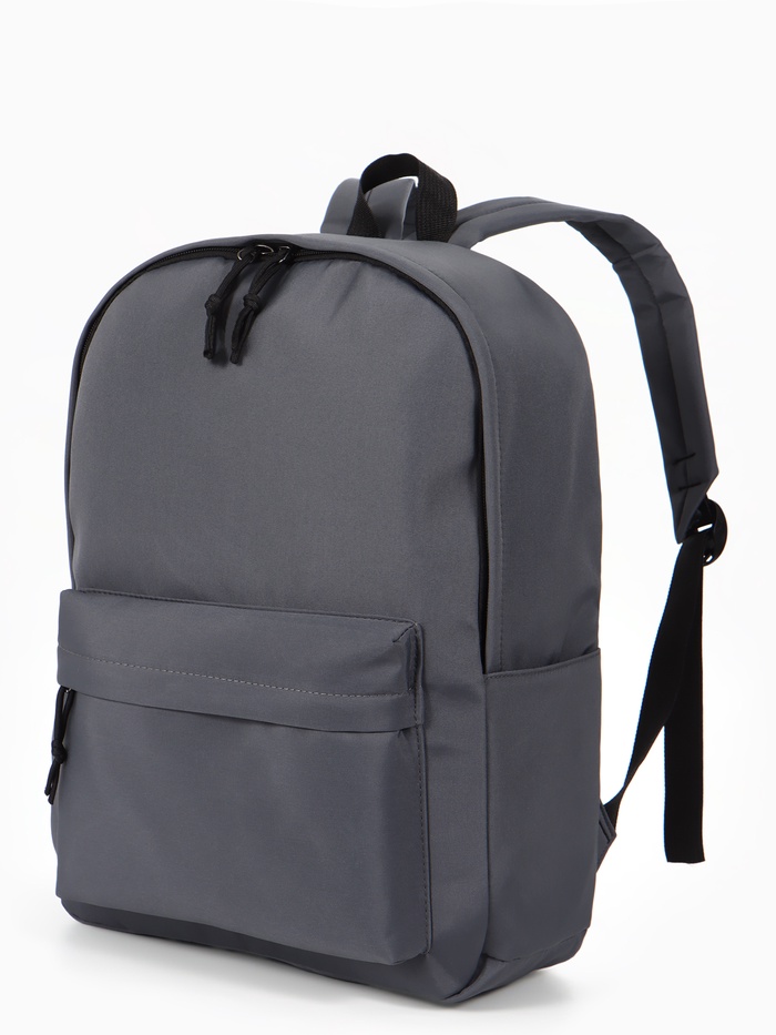 Рюкзак школьный, 1 отделение, 4 кармана, 30×12×40 см, серый - Фото 1