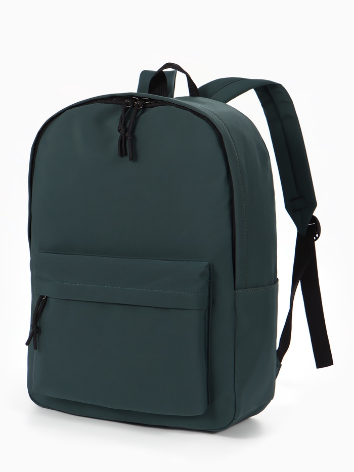 Рюкзак школьный, 1 отделение, 4 кармана, 30×12×40 см, тёмно-зелёный - Фото 1