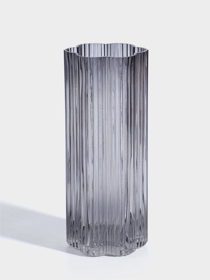 Ваза для цветов «Клэй» полосы, 25×10 см, стекло - Фото 1