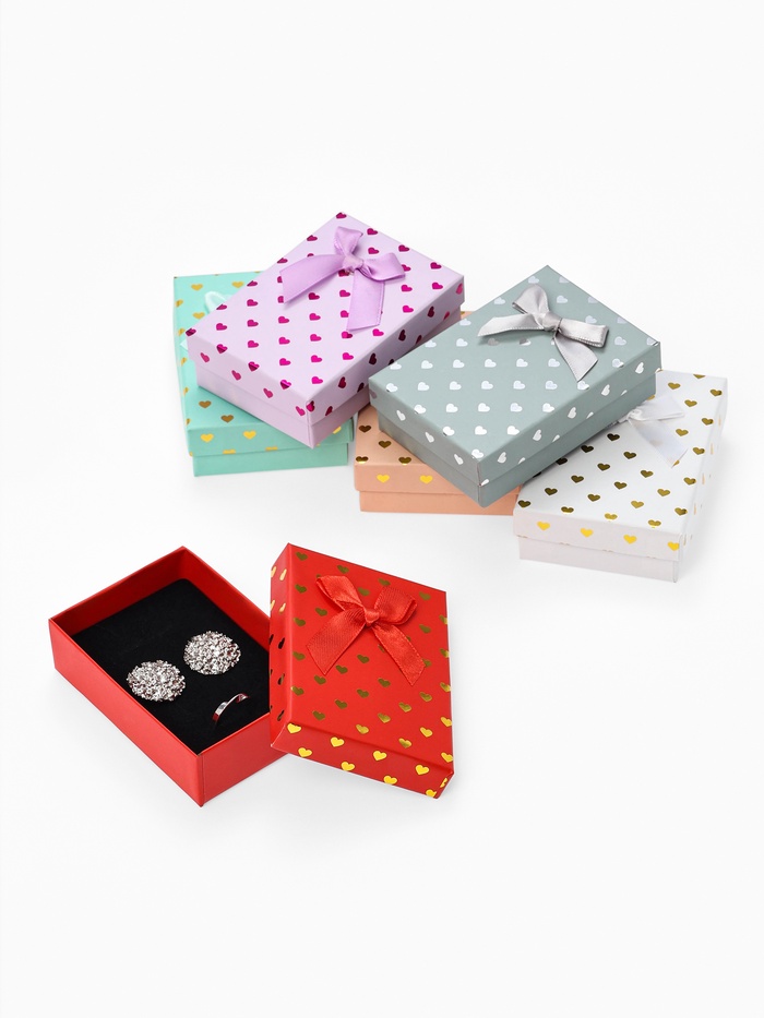 Набор коробочек подарочных 6 шт. под набор «Сердечки», 7×9 см ( ± 0.5 см), (полезная часть 9.4×6.4 см), цвет МИКС