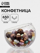 Конфетница «Диана», 650 мл, 14×11 см, стекло, прозрачная - Фото 1