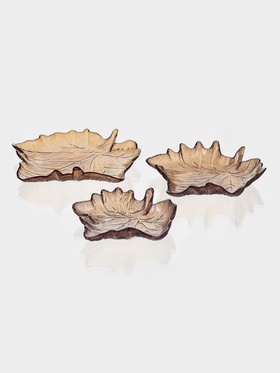 Набор блюд «Кленовый лист», стекло, коричневый  (артикул 10975786)  большой выбор товаров оптом и в розницу по низким ценам с доставкой