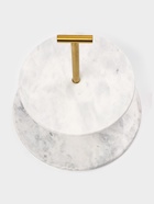 УЦЕНКА Этажёрка для фруктов и десертов Magistro Marble, 2 яруса, d=25/20×26.5 см, мрамор, белая - Фото 2