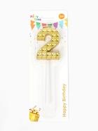 Свеча для торта «Элемент», цифра 2, золотая  (артикул 10959796)  большой выбор товаров оптом и в розницу по низким ценам с доставкой