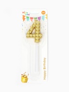 Свеча для торта «Элемент», цифра 4, золотая  (артикул 10959798)  большой выбор товаров оптом и в розницу по низким ценам с доставкой