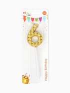 Свеча для торта «Элемент», цифра 6, золотая  (артикул 10959801)  большой выбор товаров оптом и в розницу по низким ценам с доставкой