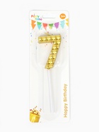 Свеча для торта «Элемент», цифра 7, золотая  (артикул 10959802)  большой выбор товаров оптом и в розницу по низким ценам с доставкой