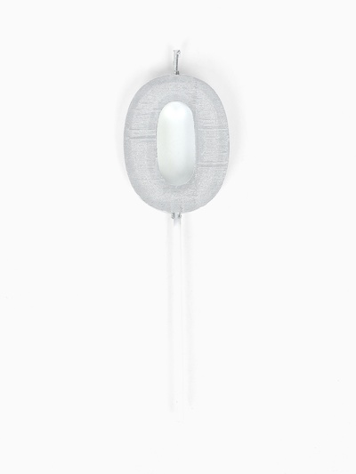 Свеча для торта «Элемент», цифра 0, серебро