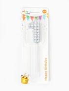 Свеча для торта «Элемент», цифра 1, серебро  (артикул 10959806)  большой выбор товаров оптом и в розницу по низким ценам с доставкой