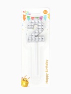 Свеча для торта «Элемент», цифра 2, серебро  (артикул 10959807)  большой выбор товаров оптом и в розницу по низким ценам с доставкой